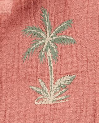Product image 2 of Kid Palm Tree Print Button-Front Shirt - Red