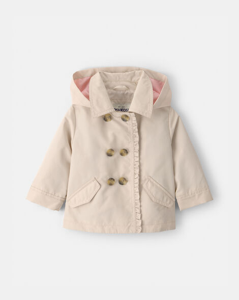 Baby Girl Lightweight Trench Jacket - Khaki