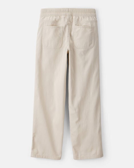 Girls Cotton Wide-Leg Pants - Cream