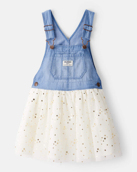 Toddler Girl Chambray Tulle Skirtall - Blue/Cream