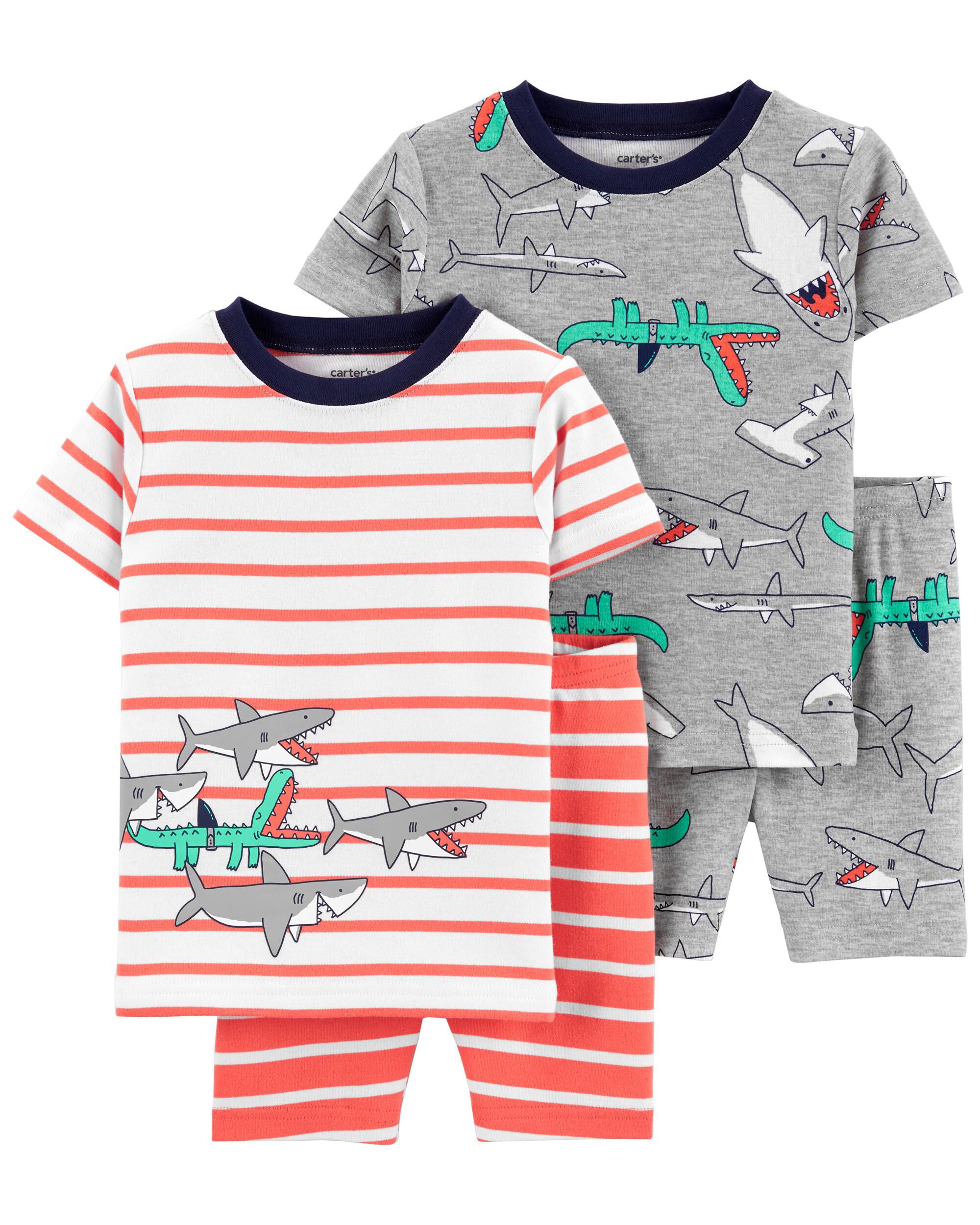 4-Piece Shark 100% Snug Fit Cotton PJs