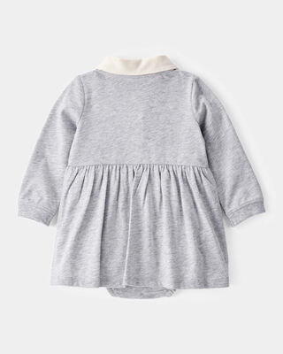 Product image 2 of Baby Varsity Polo Bodysuit Dress - Grey