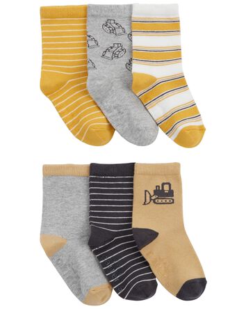 Toddler 6-Pack Construction Socks