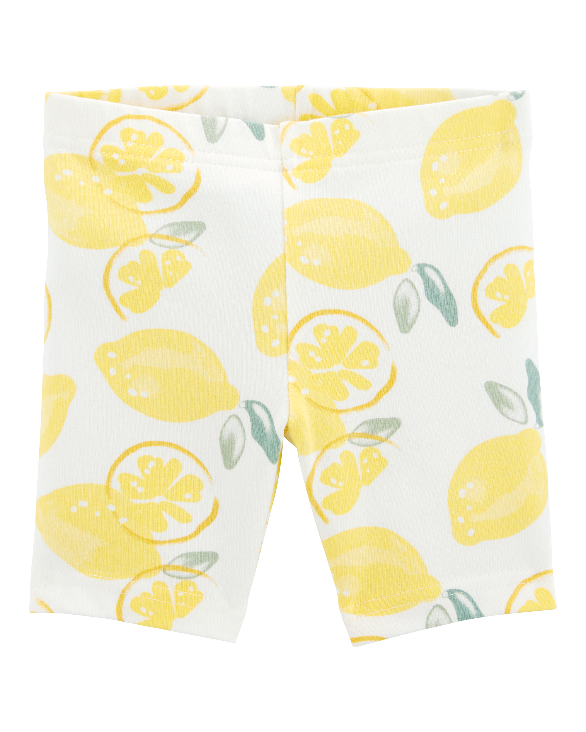 Baby Girl Lemon Print Bike Shorts - Multi