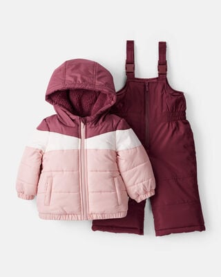 Baby Girl 1-Piece Snowsuit Made with Recycle Materials