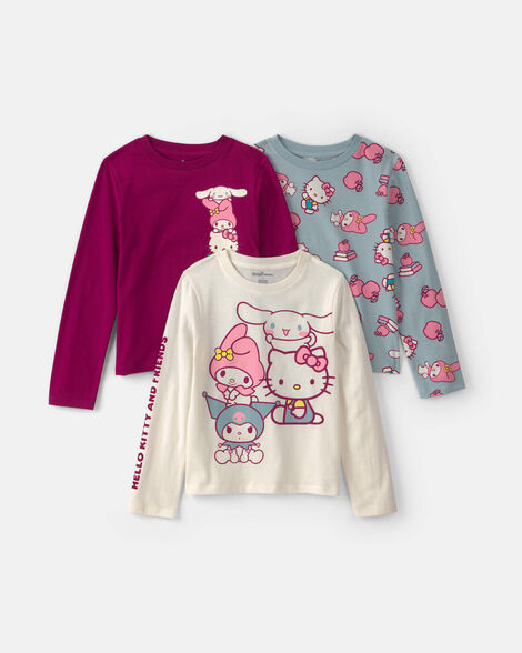 girls 3-pack hello kitty® long-sleeve multipack tops