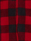 Red/Black - Baby Plaid Fleece Zip-Up Footie Sleep & Play Pajamas, Selected