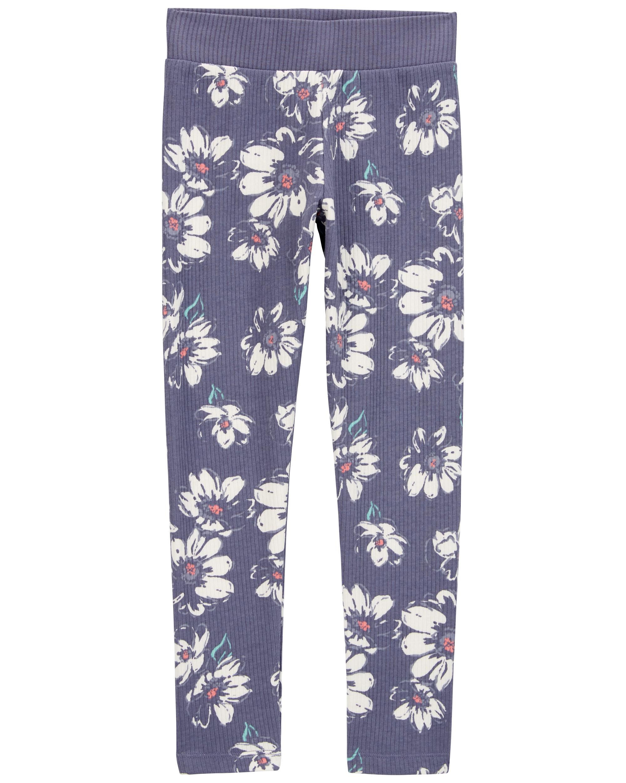 Kid Floral Ribbed Leggings - Floral - OshKosh | Carter's