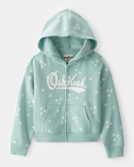 Product image 1 of Girls Butterfly Print DayDream Fleece Jacket - Green