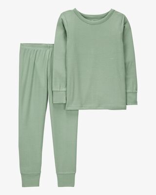Product image 1 of Toddler Solid PurelySoft 2-Piece Pajamas - Green