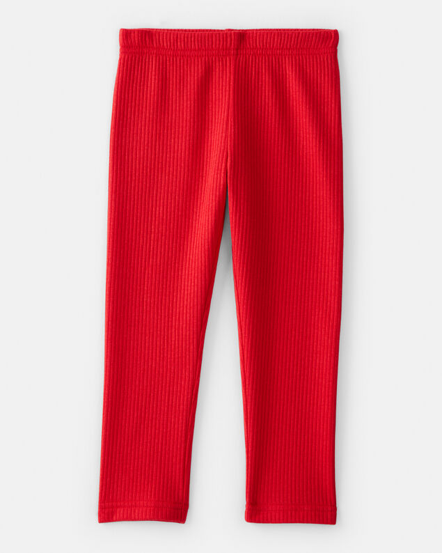Product image 2 of Toddler Girl Pull-On Stretch Rib Leggings - Red
