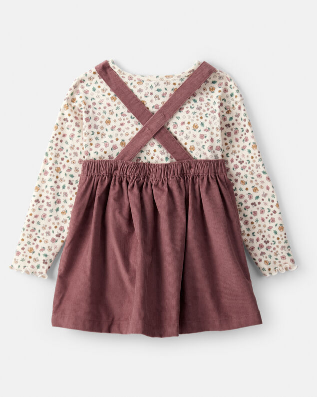 Product image 2 of Toddler Girl 2-Piece Floral Corduroy Jumper - Brown