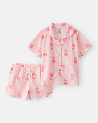 Toddler 2-Piece Seahorse Loose Fit Coat-Style Pajamas - Purple