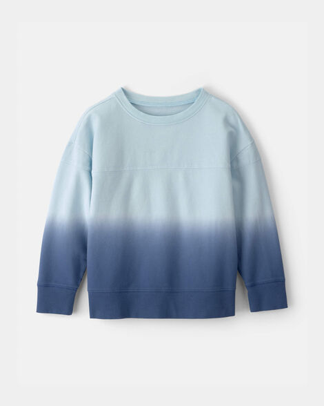 boys ombre french terry pullover sweatshirt - blue
