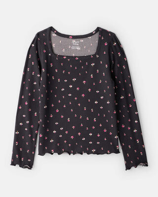 Girls Printed Long-Sleeve Top