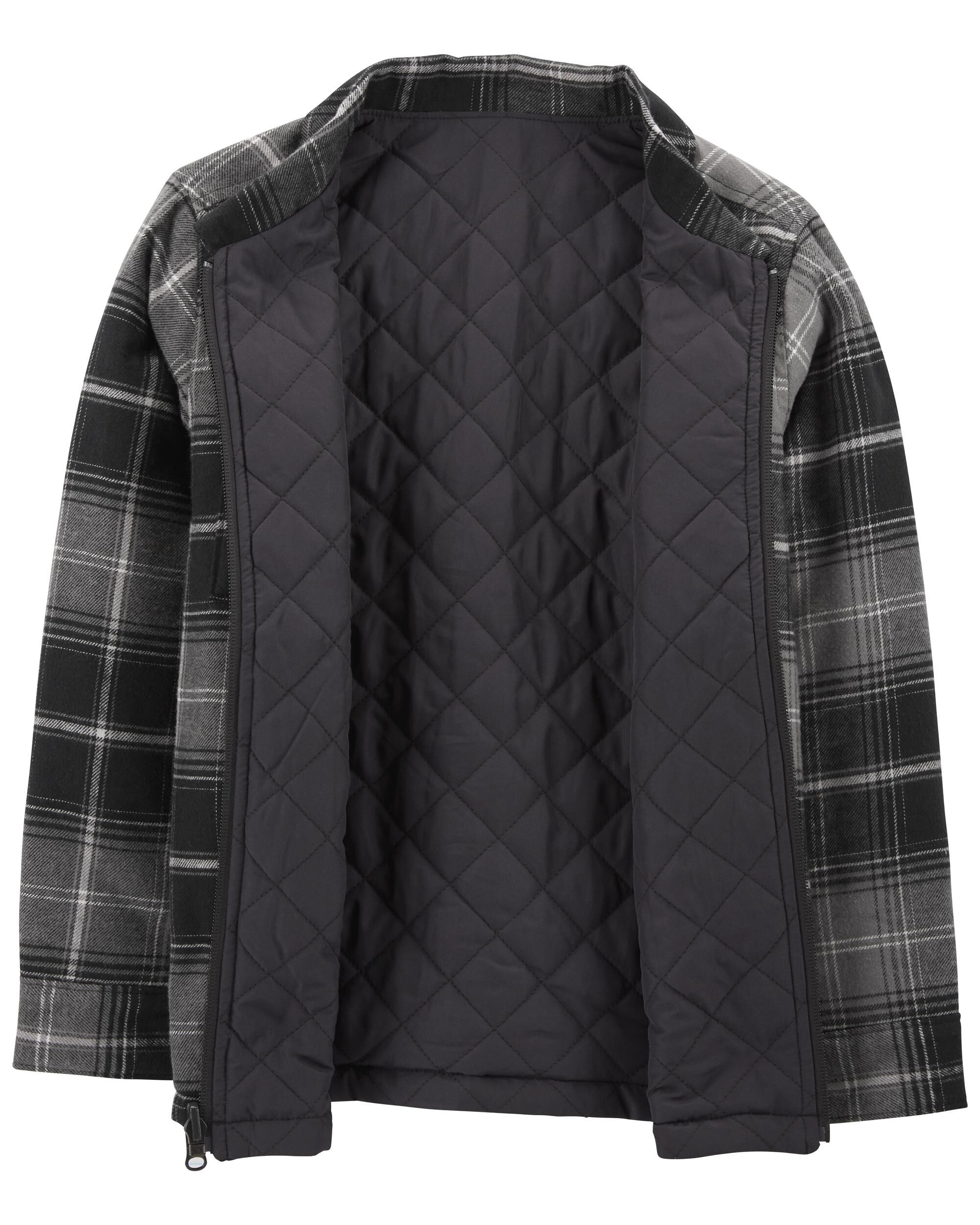 Kid Reversible Flannel Jacket - Black - OshKosh | Carter's