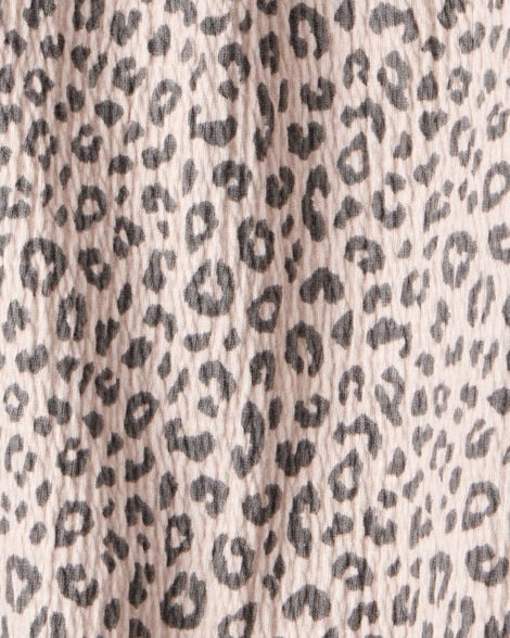 Baby Girl 2-Piece Leopard Print Long-Sleeve Dress Set - Grey/Brown