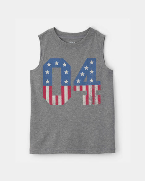 boys fourth of july graphic tank - grey