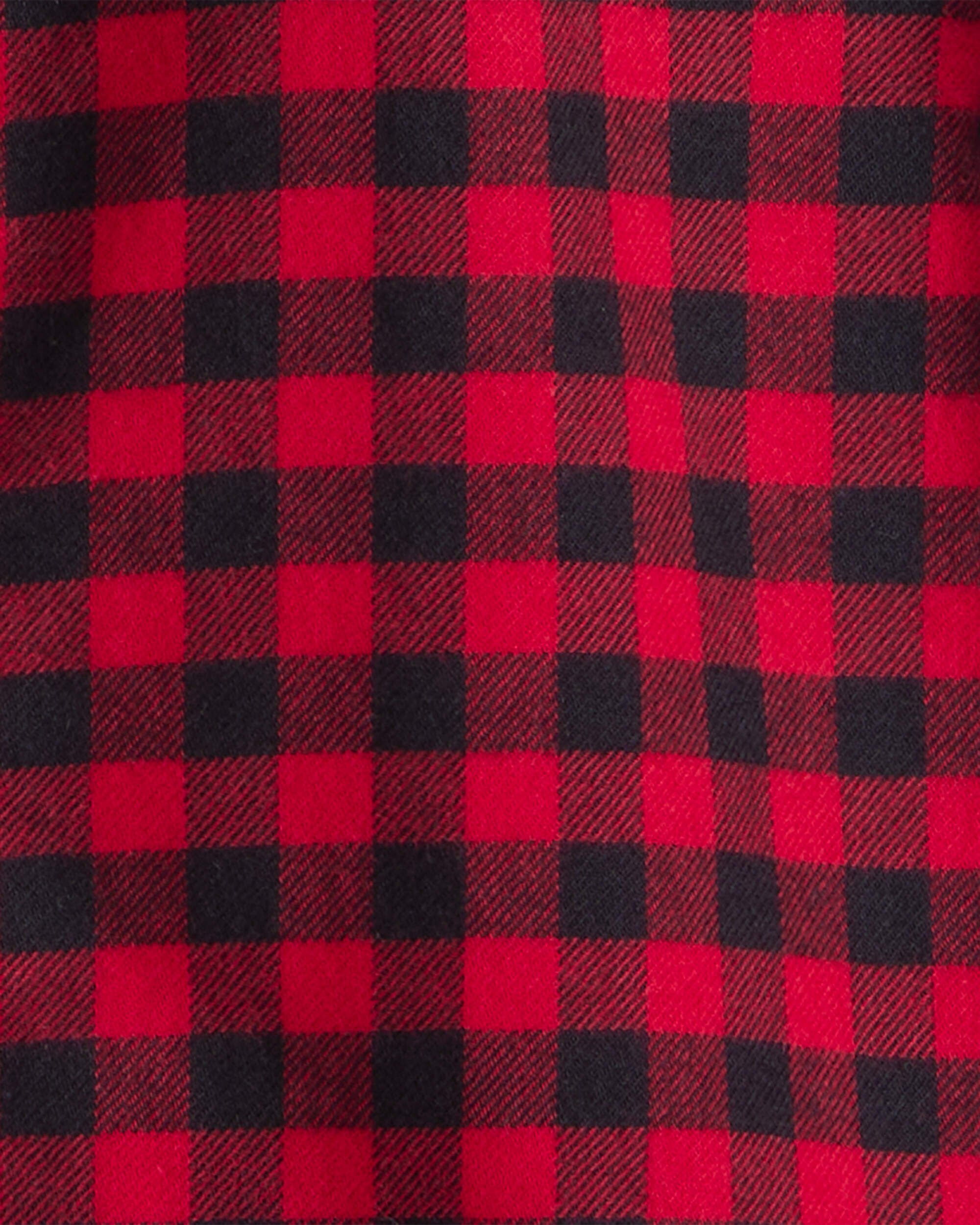 Toddler Boy Buffalo Check Cotton Long-Sleeve Button-Down Shirt - Red