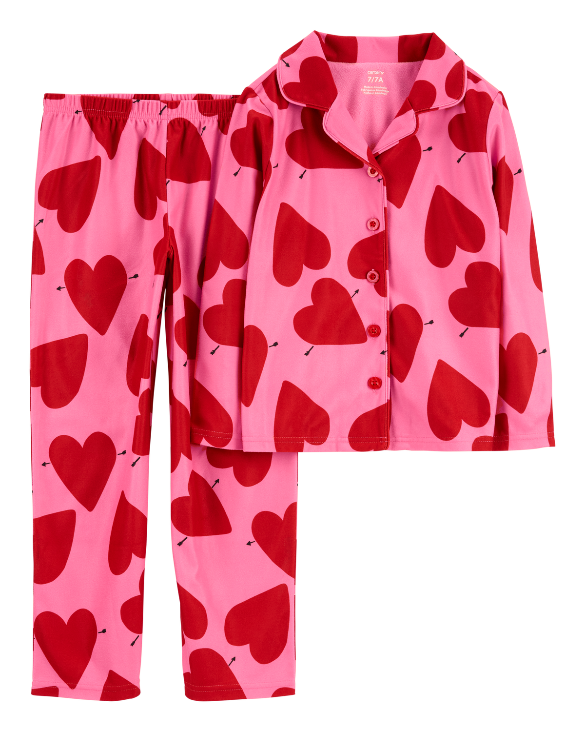 Kid Heart Print Valentine s Day Fleece 2 Piece Pajamas Carter s Carter s