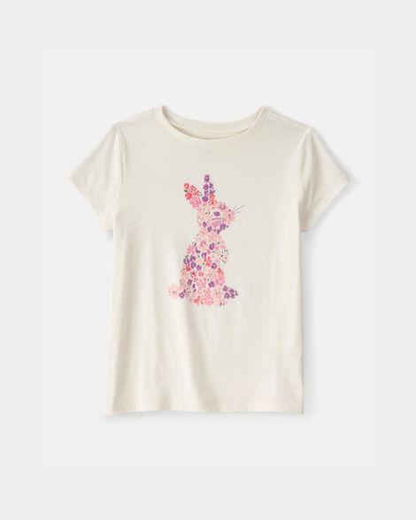 girls bunny graphic tee - cream