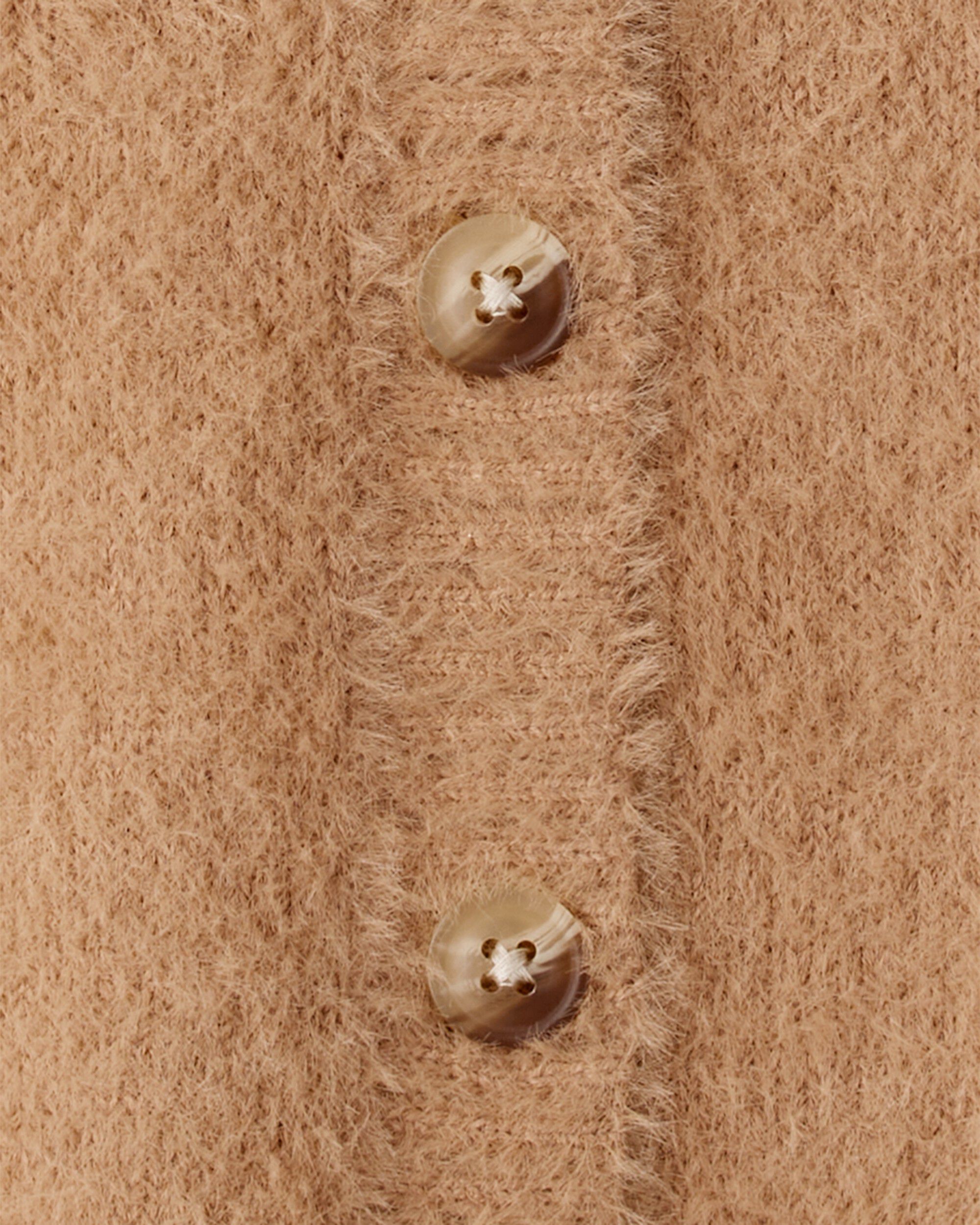 Toddler Girl Long-Sleeve Cardigan Sweater - Brown