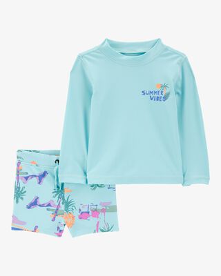 Product image 1 of Baby Tropical Rashguard Set - Turquoise