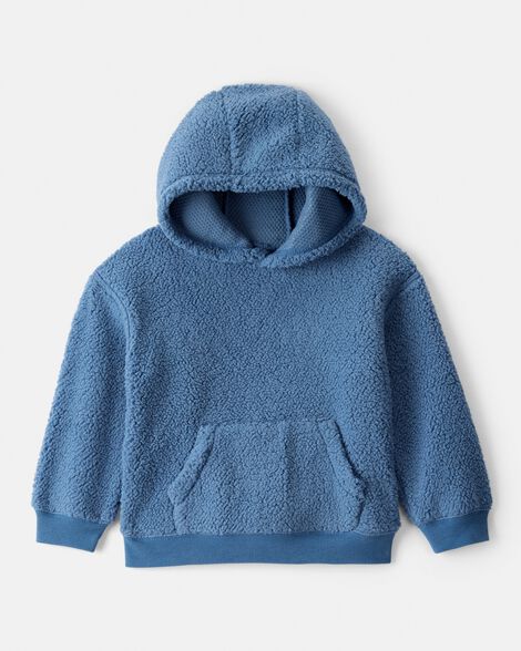 toddler boy sherpa long-sleeve hoodie - blue