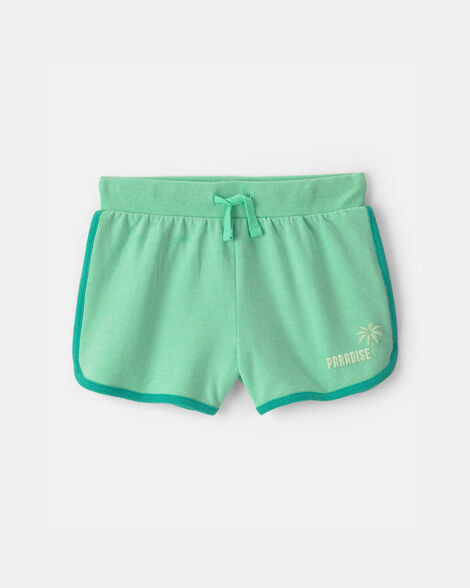 girls 'paradise' french terry shorts - green