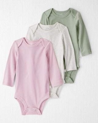 Product image 1 of Baby 3-Pack Organic Cotton Rib Bodysuits