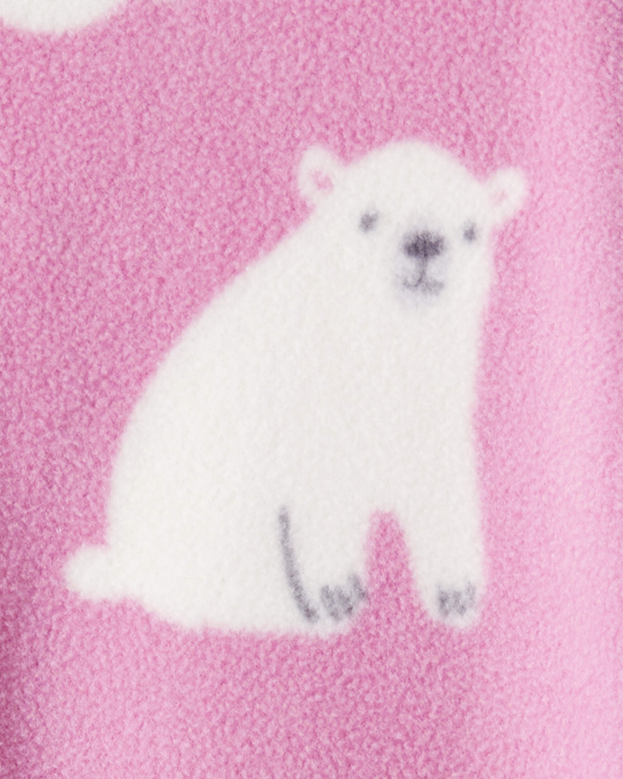 Baby Girl Polar Bear Print Loose Fit Long-Sleeve Sleep & Play Pajamas - Pink