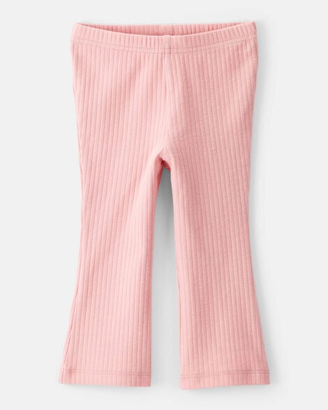 baby girl cotton flare leggings - pink