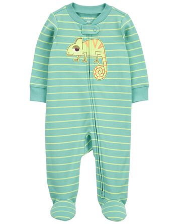 Baby Chameleon Zip-Up Cotton Sleep & Play Pajamas