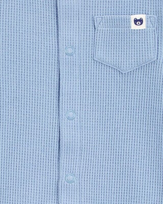 Product image 2 of Baby Waffle Knit Short-Sleeve Romper - Blue