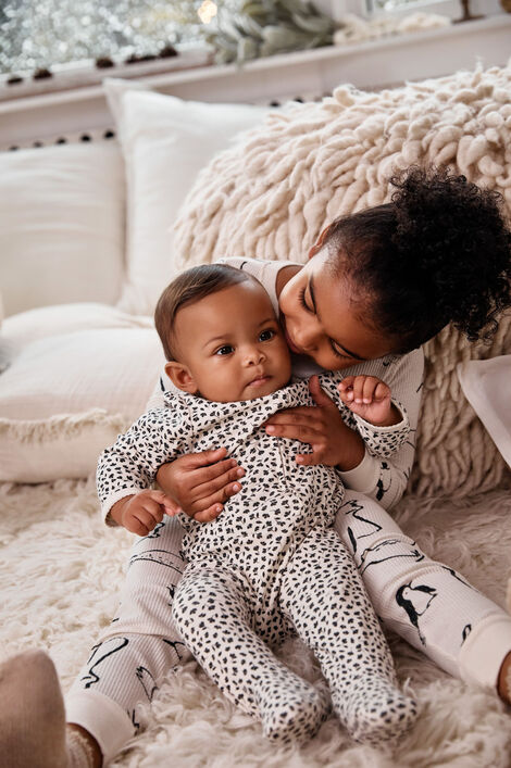  Product image 3 of Baby Floral 2-Way Zip Cotton Sleep & Play Pajamas