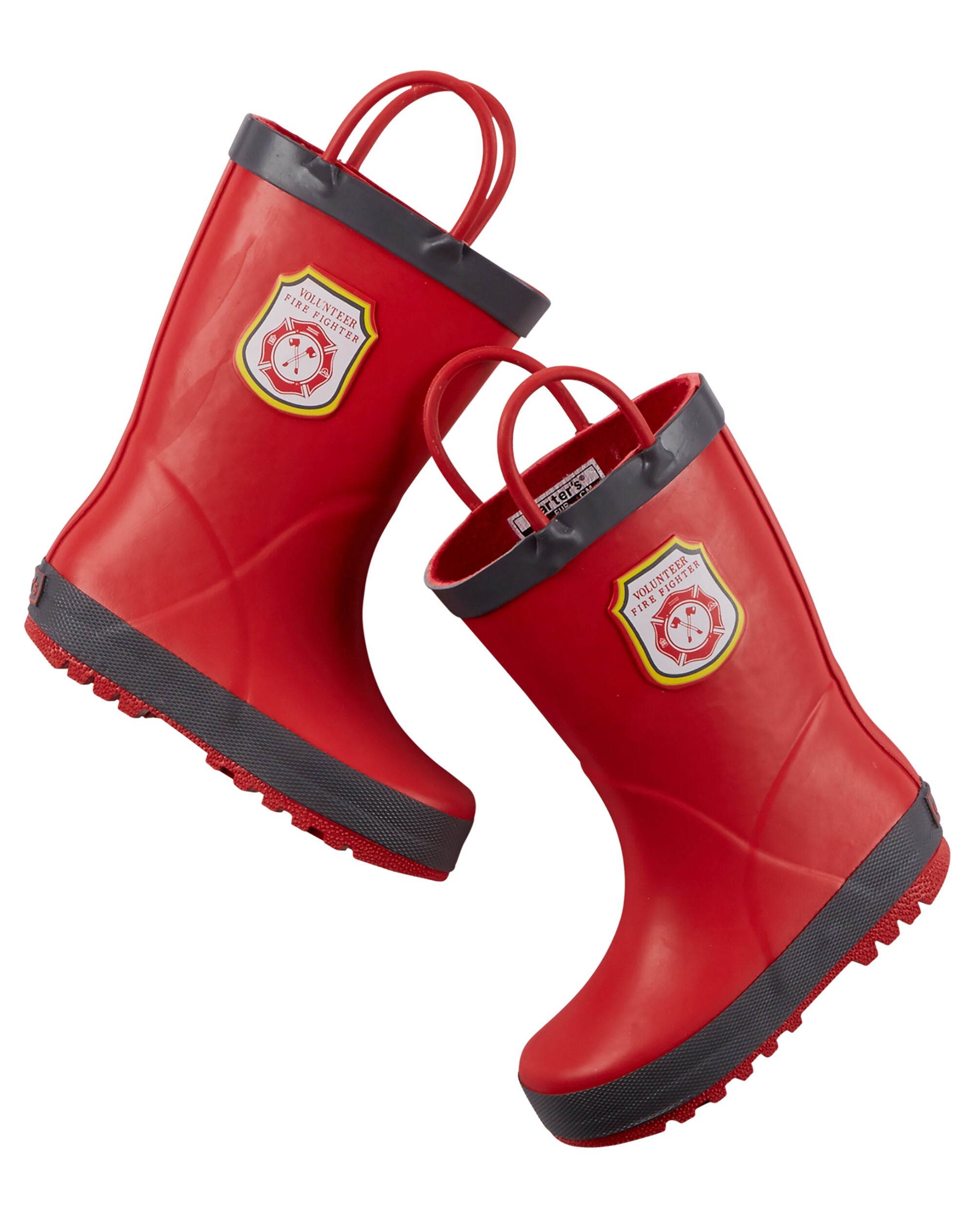 Bugzz FIREMAN Red Socks Childs Kids Boys Non-Slip Welly Slippers XMAS 1-2 years 