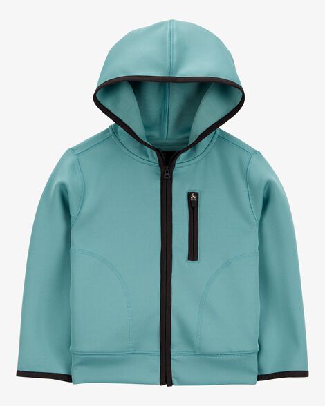  Product image 1 of Toddler Stretch Tech Zip-Up Hooded Jacket - Teal