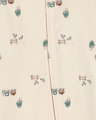 Product image 2 of Baby Truck Print 2-Way Zip Cotton Sleep & Play Pajamas