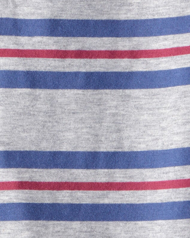 Product image 2 of Baby Boy Striped Short-Sleeve Henley Tee - Grey