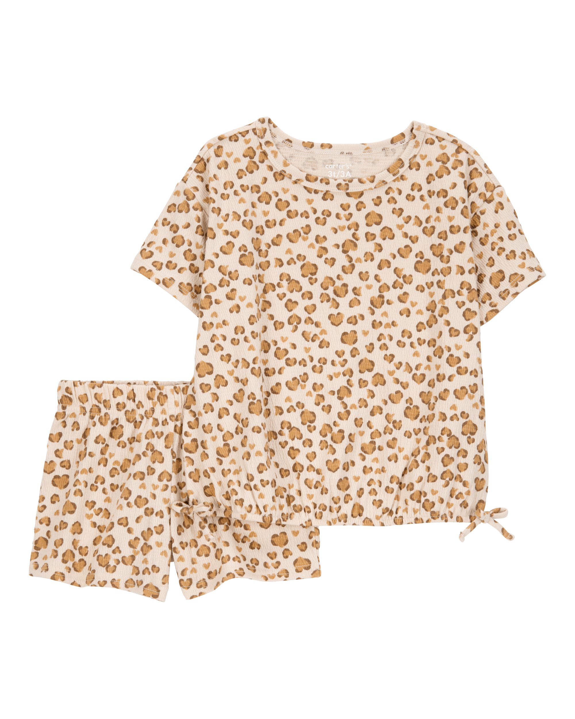 Baby 2-Piece Leopard Print Short Set - Brown