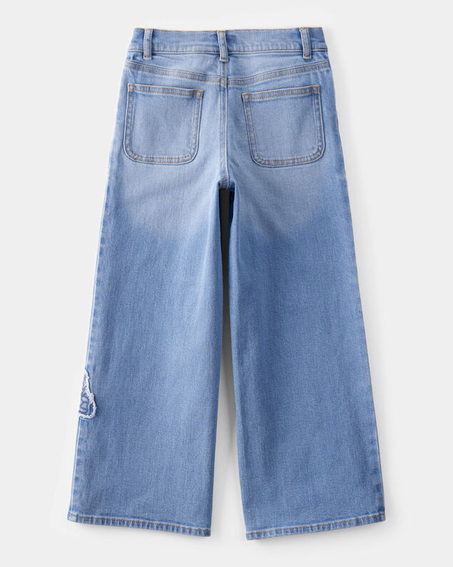 Product image 2 of Kid Baggy Butterfly Embroidered Jeans - Breeze Wash