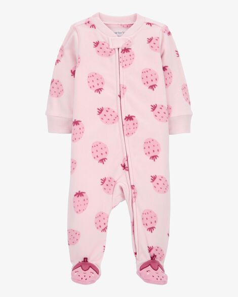  Product image 1 of Baby Strawberry Fleece Footie Sleep & Play Pajamas
