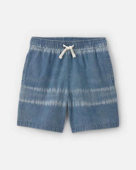 Boys Tie-Dye Denim Shorts - Medium Wash