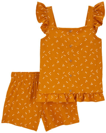 Kid 2-Piece Floral Crinkle Jersey Outfit Set