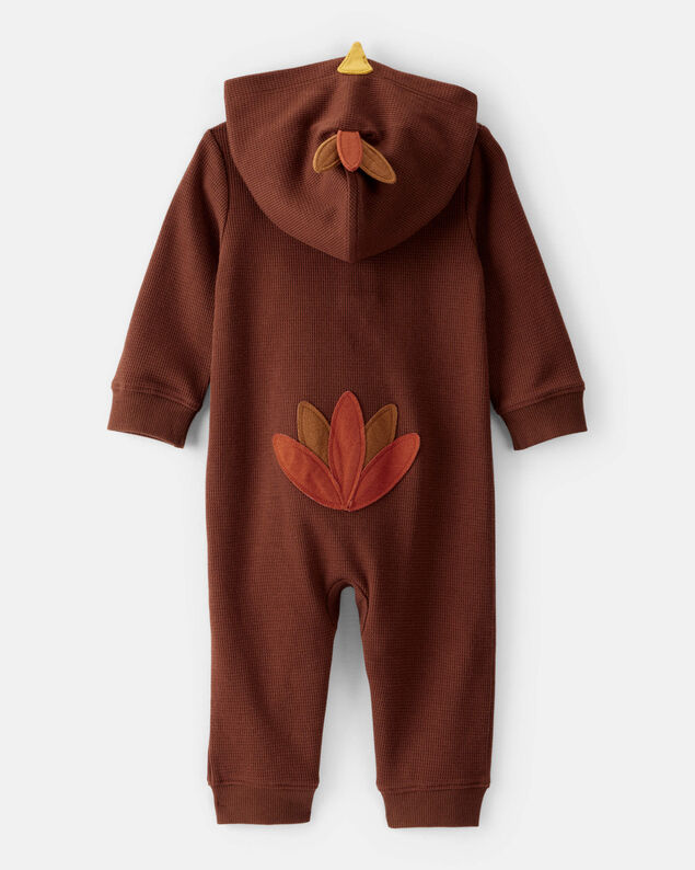 Product image 2 of Baby Turkey Long-Sleeve Hooded Jumpsuit - Brown