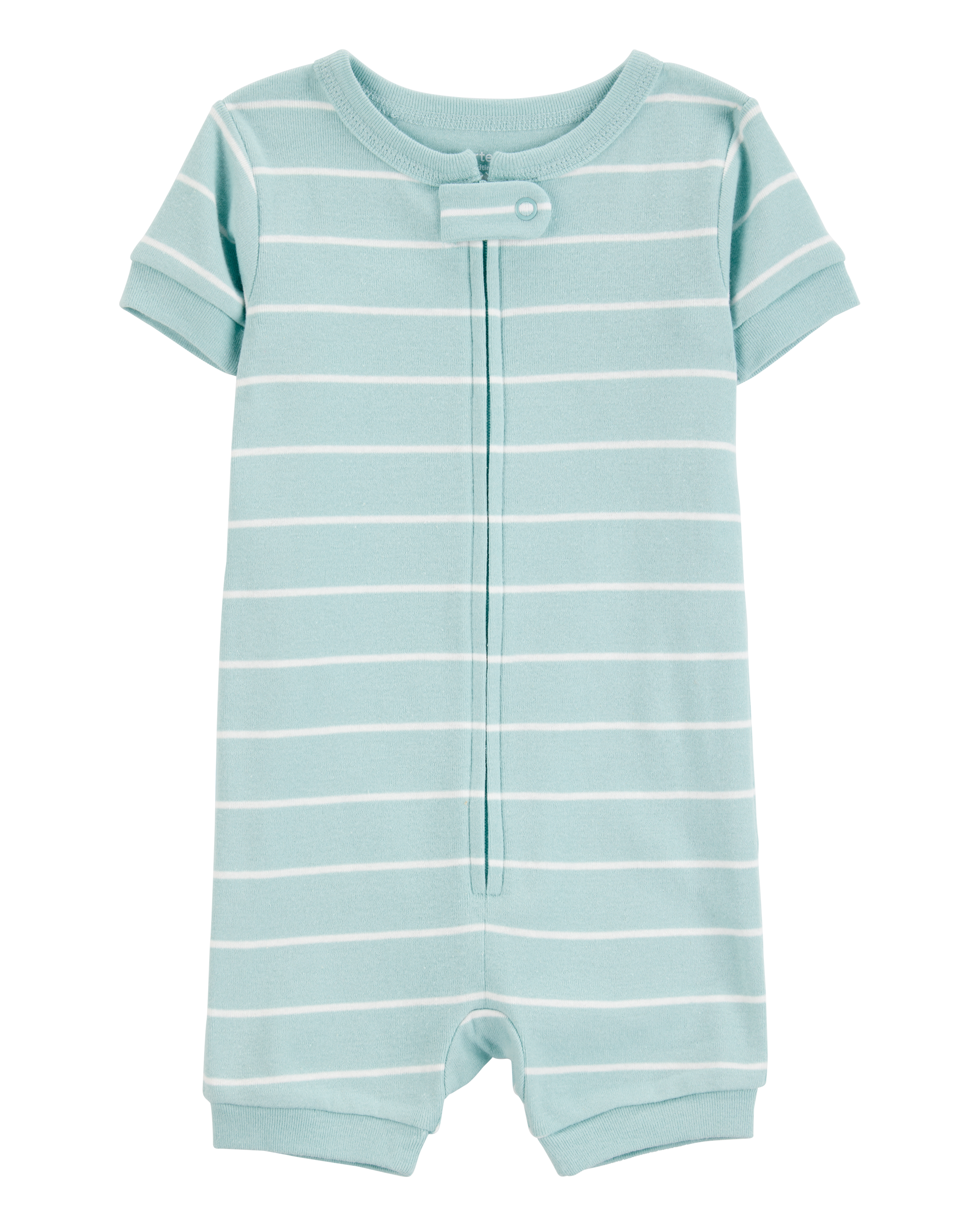 Toddler 1-Piece Striped 100% Snug Fit Cotton Romper Pajamas - Blue