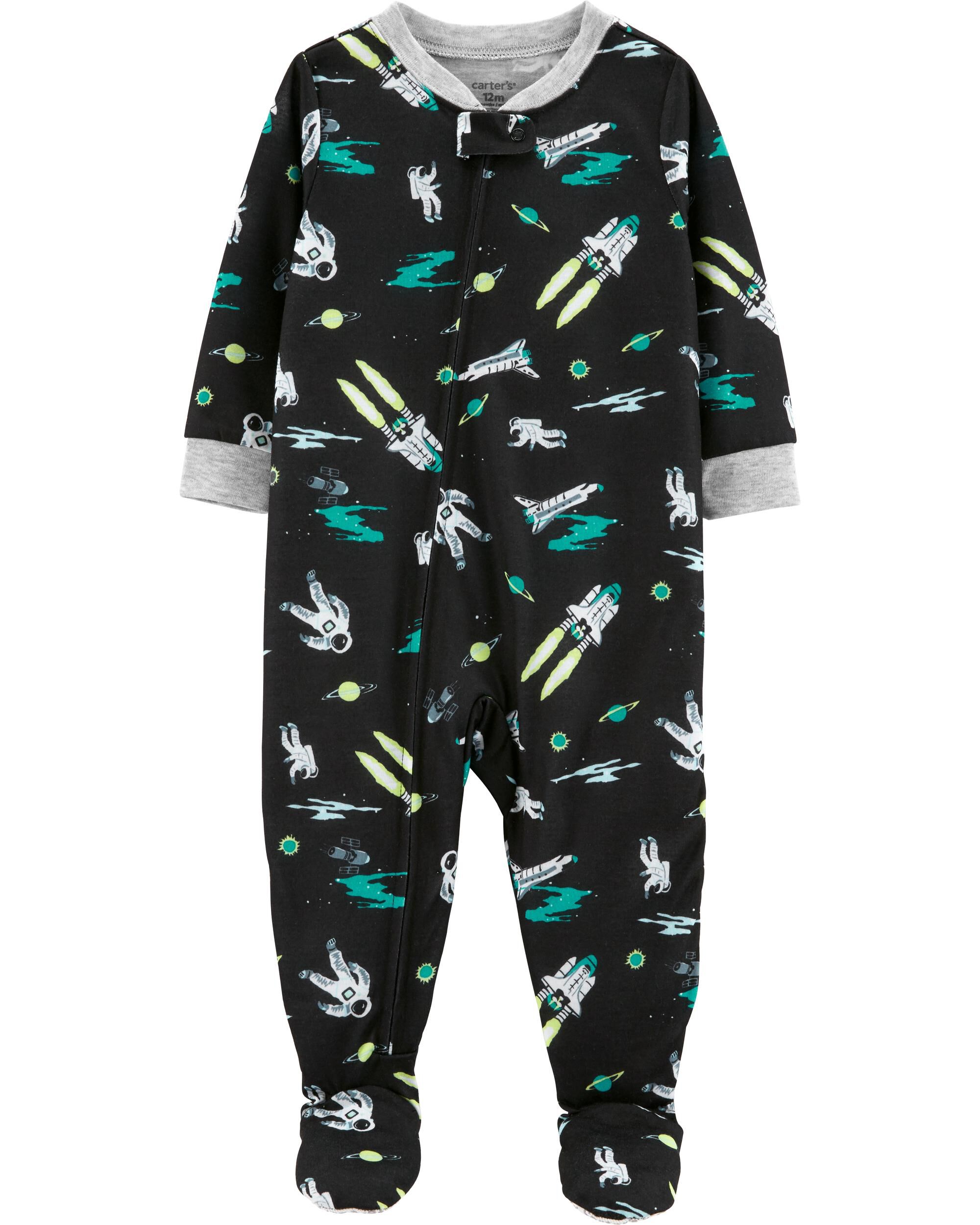 space footie pajamas