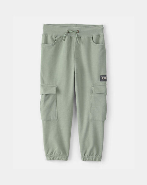 toddler boy 'camp dino' french terry cargo joggers - green