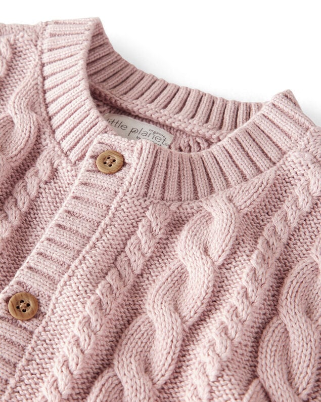 Product image 2 of Toddler Girl Organic Cotton Cable Knit Cardigan