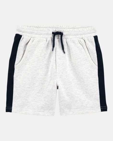 kid pull-on french terry shorts - grey